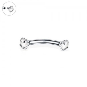 Piercing Microbell Curvo Modelo 2 Aço 316L